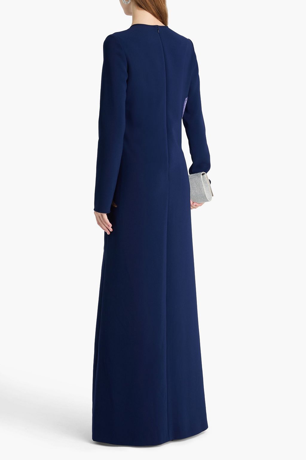 COSTARELLOS Sequin-embellished cutout crepe gown