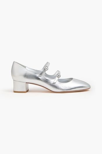 STUART WEITZMAN Benni metallic leather Mary Jane pumps