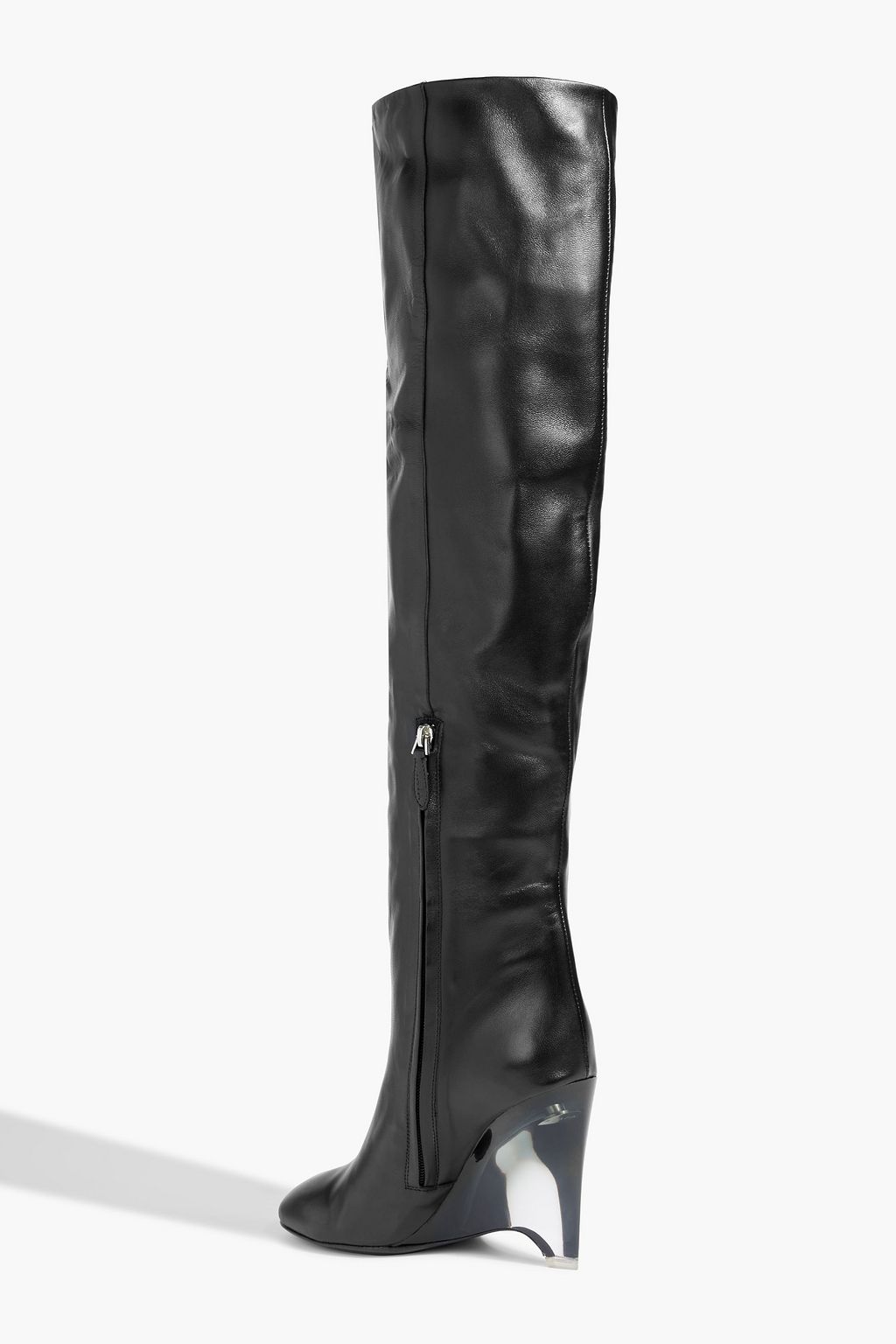 ALAÏA Leather wedge over-the-knee boots
