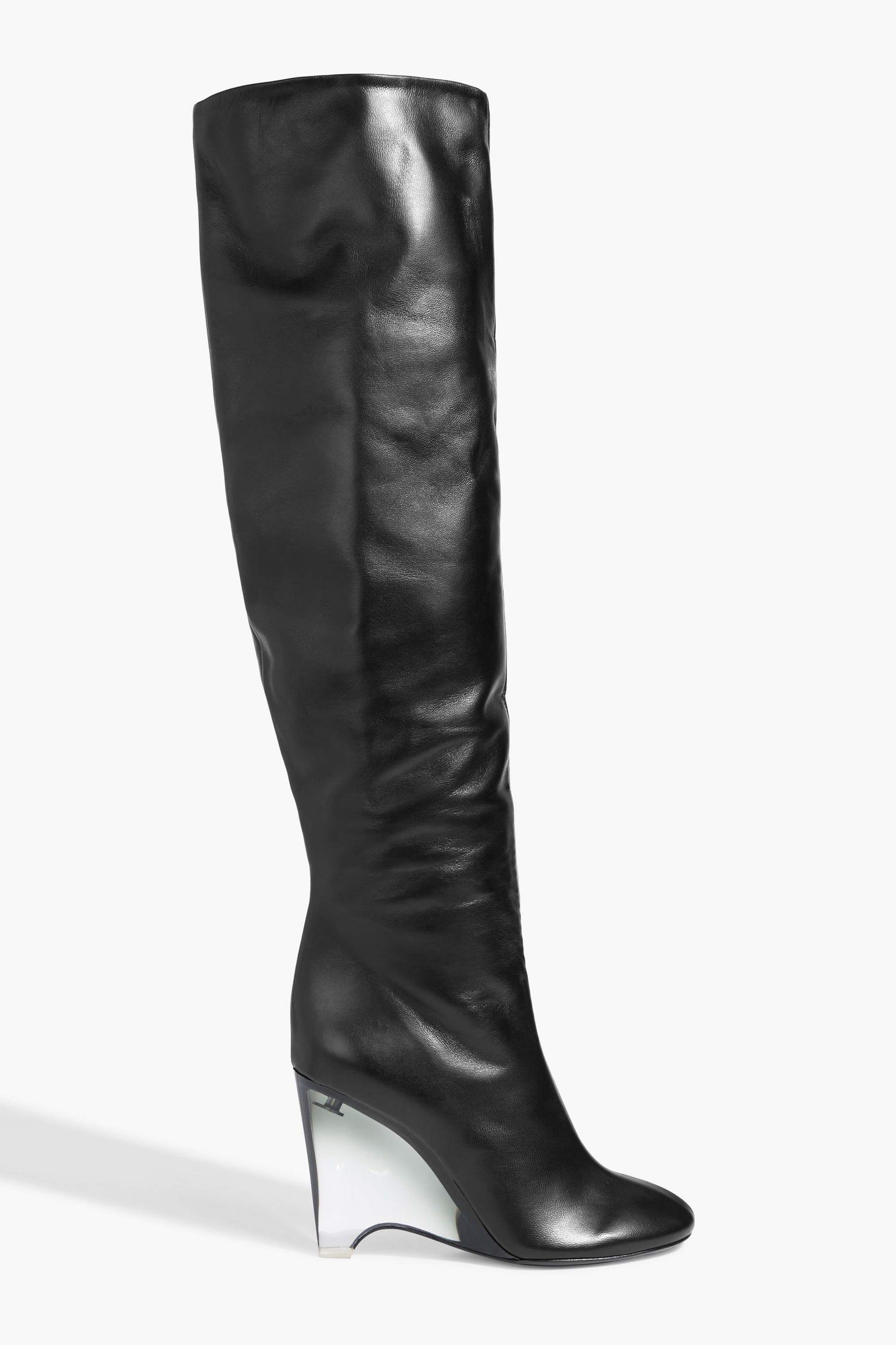 Alaïa Leather wedge over-the-knee boots