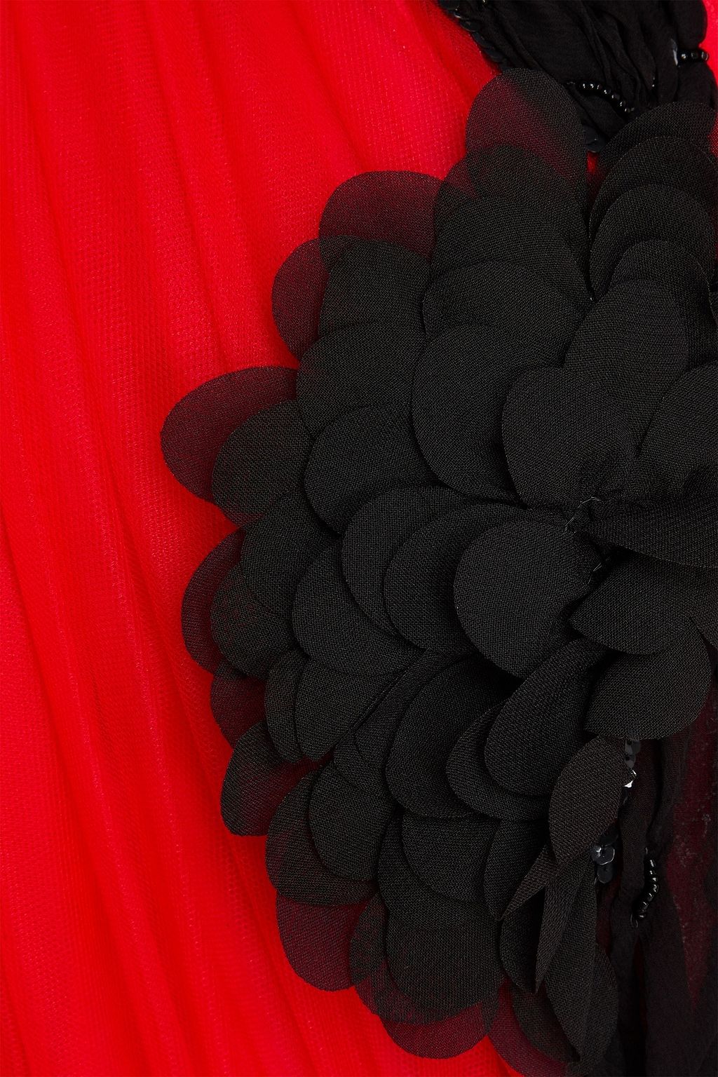 COSTARELLOS Floral-appliquéd tulle gown