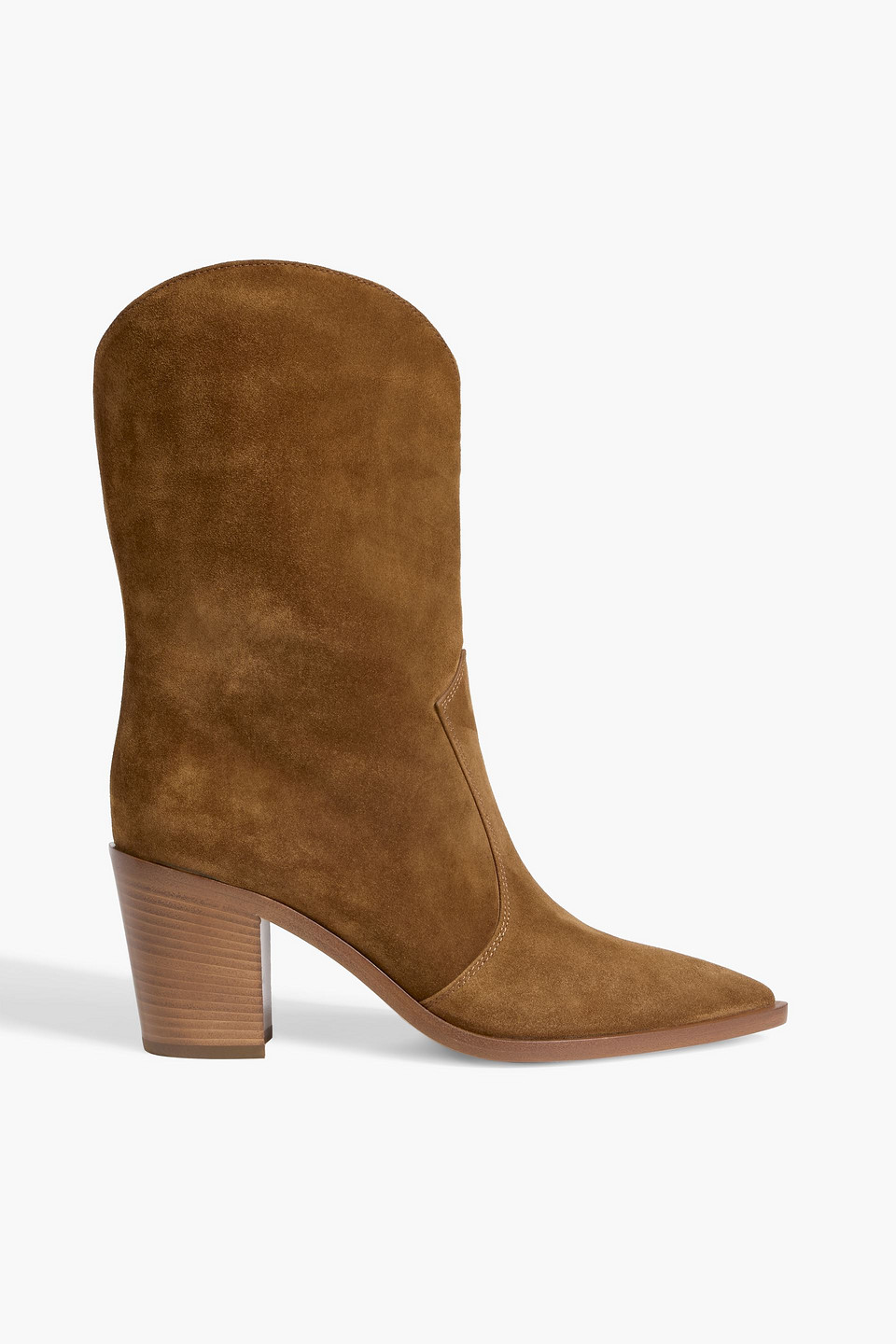 Gianvito Rossi Denver Suede Cowboy Boots In Brown