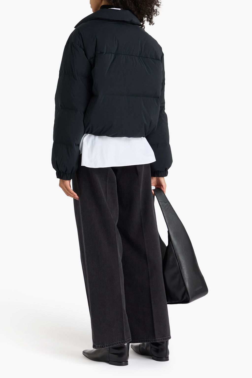 THEORY Cropped quilted shell down jacket