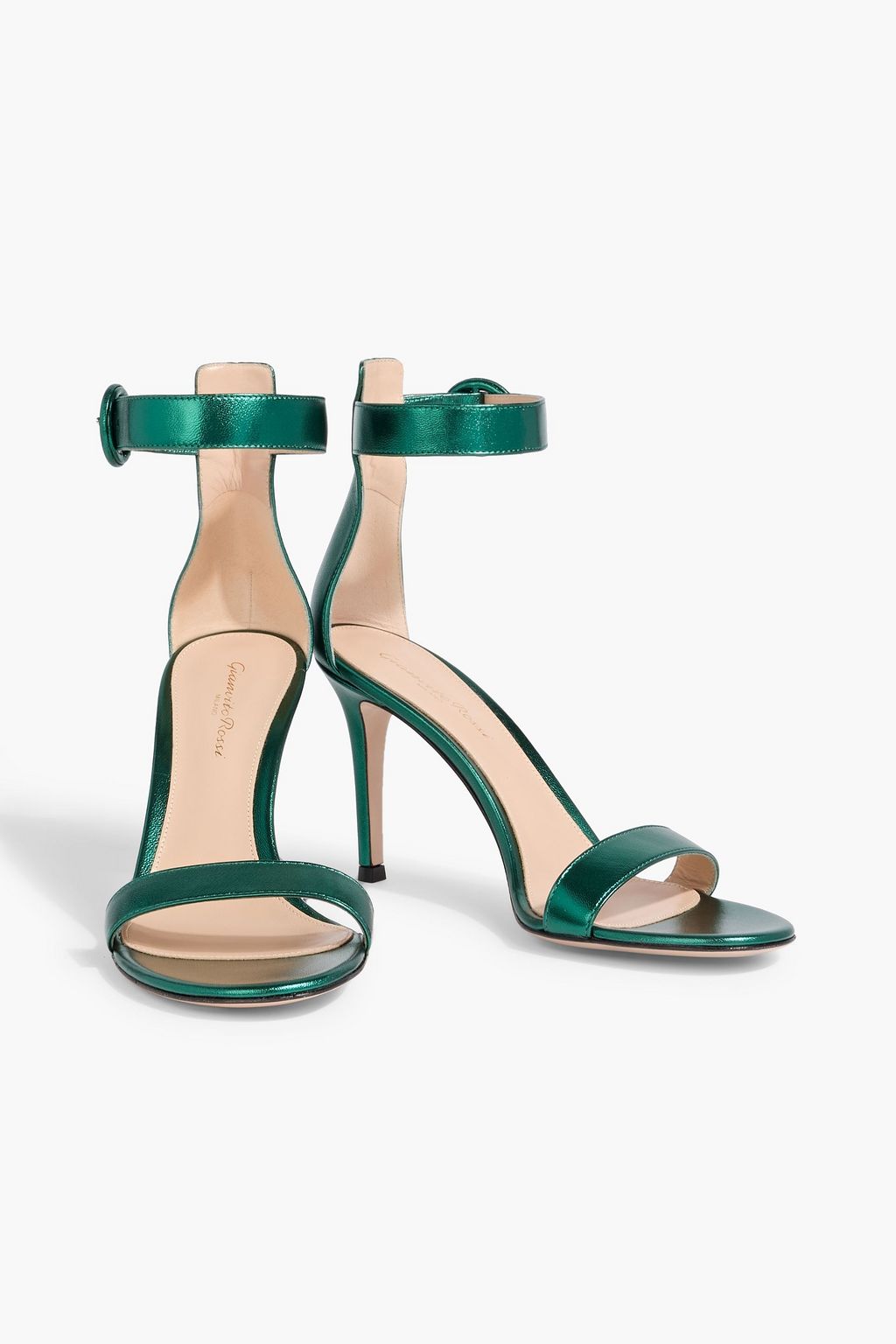 GIANVITO ROSSI Portofino 85 metallic leather sandals