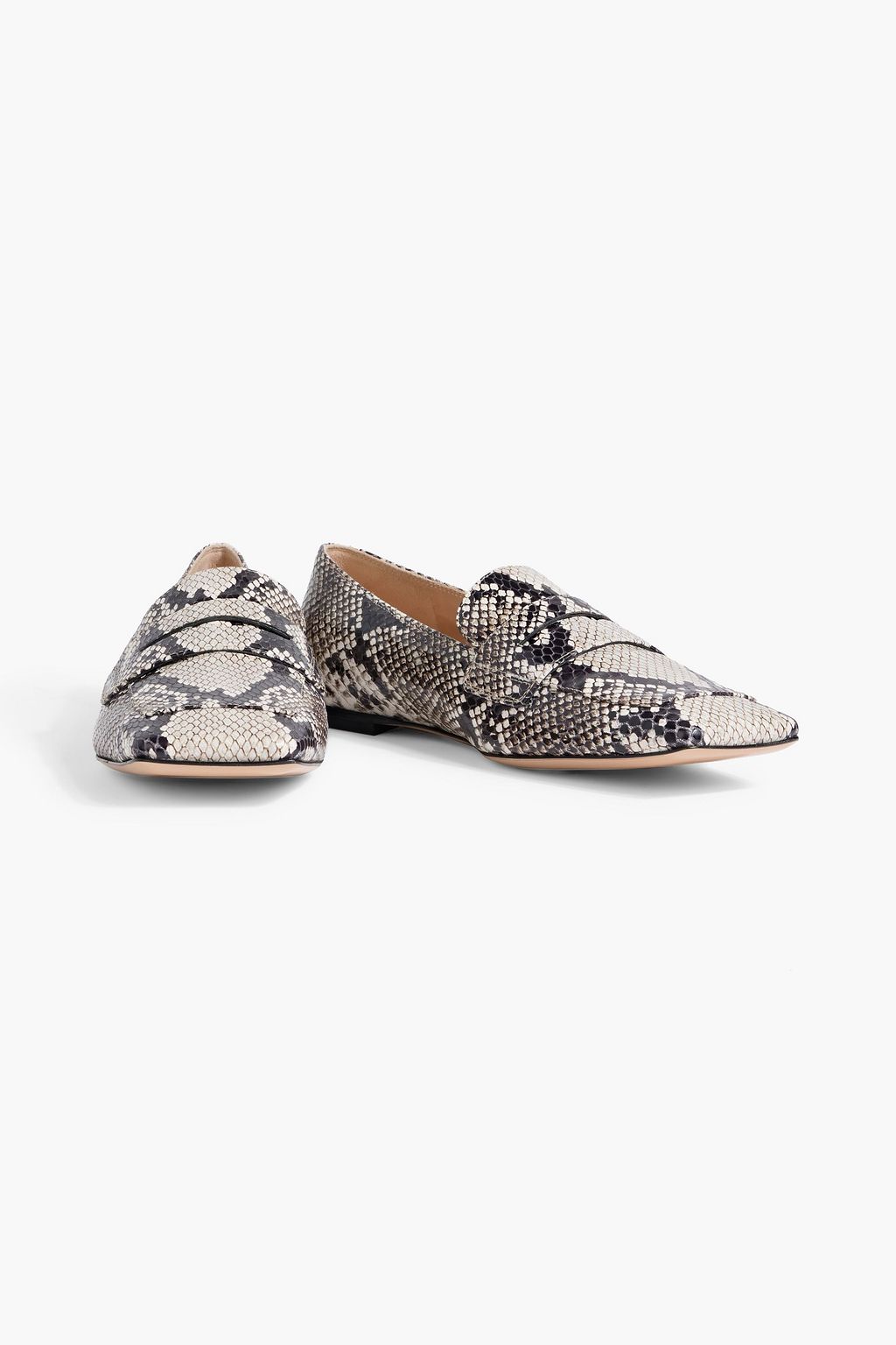 GIANVITO ROSSI Christina 05 snake-effect leather loafers