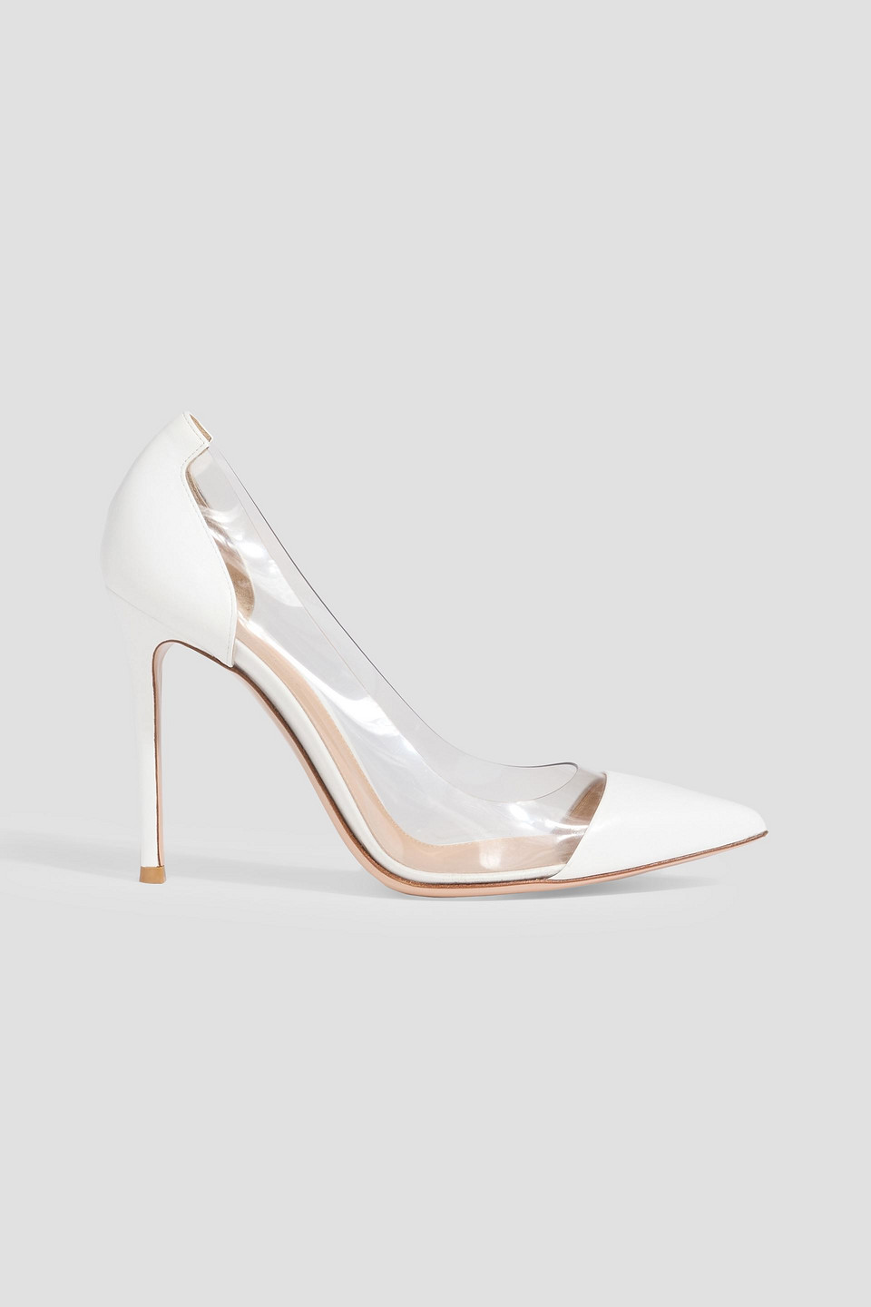 Gianvito Rossi Plexi Leather And Pvc Pumps In White