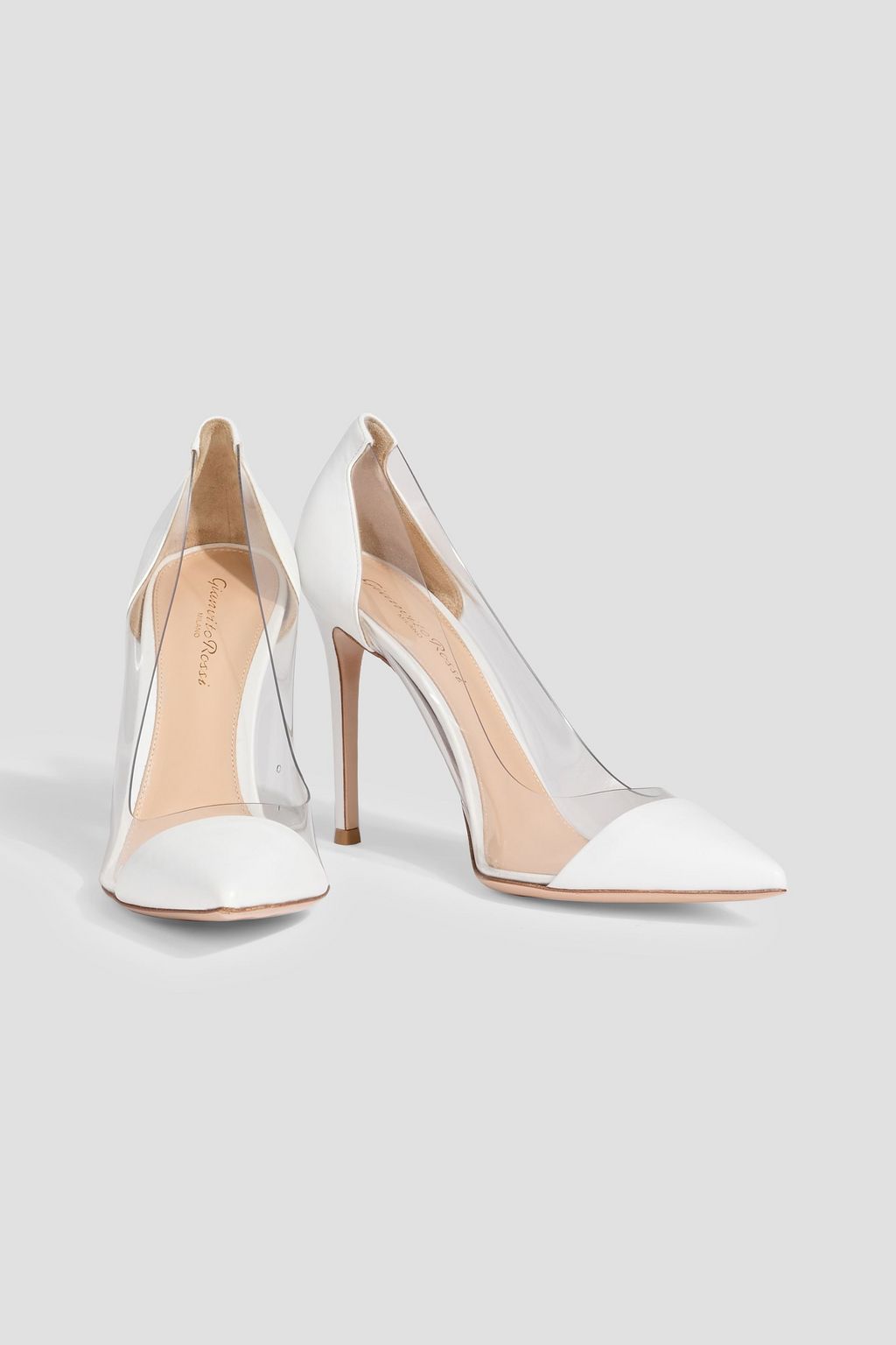 GIANVITO ROSSI Plexi leather and PVC pumps