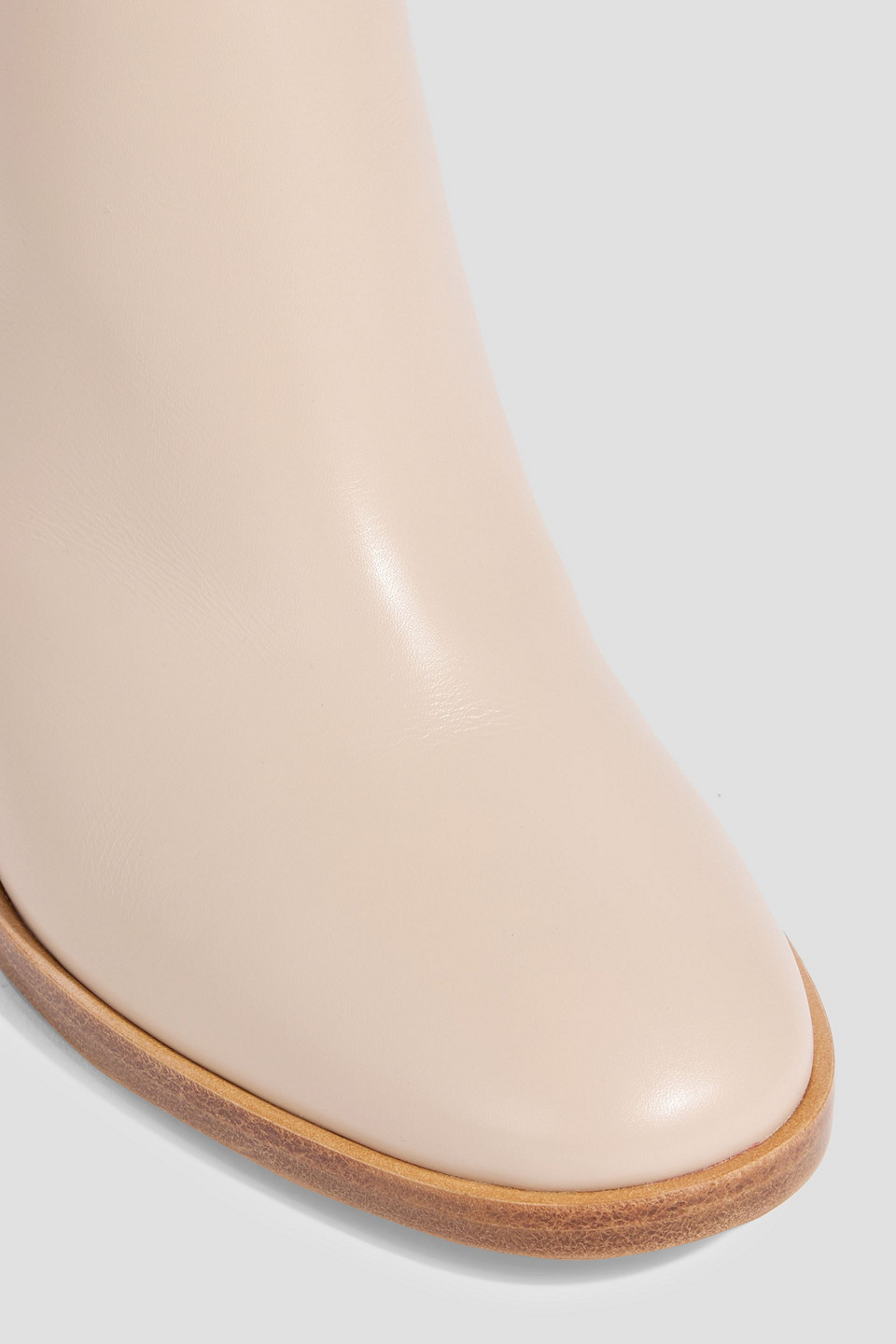 Gianvito Rossi Santiago 85 Leather Knee Boots In Neutral