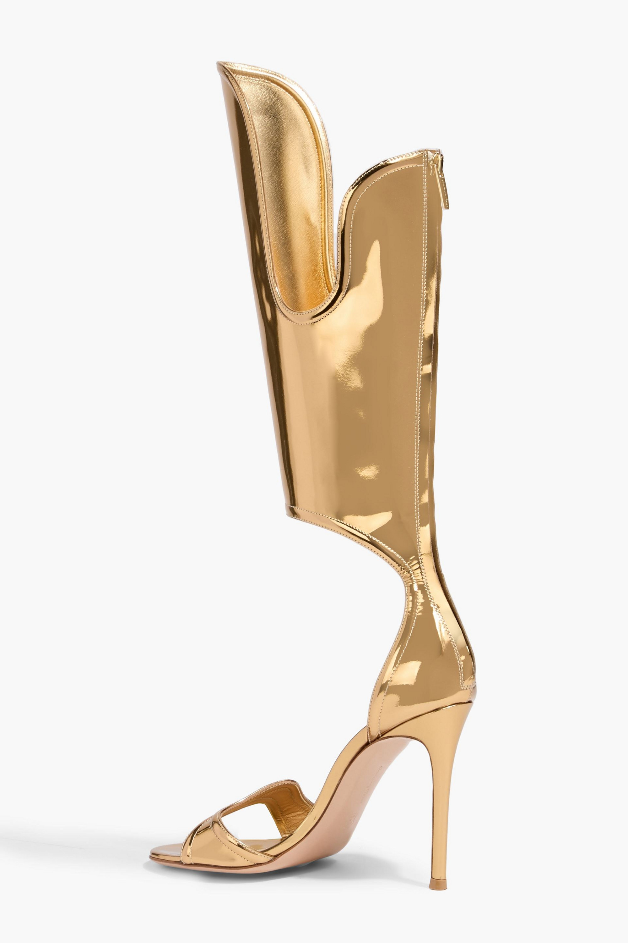 GIANVITO ROSSI Lucrezia mirrored-leather sandals thumbnail