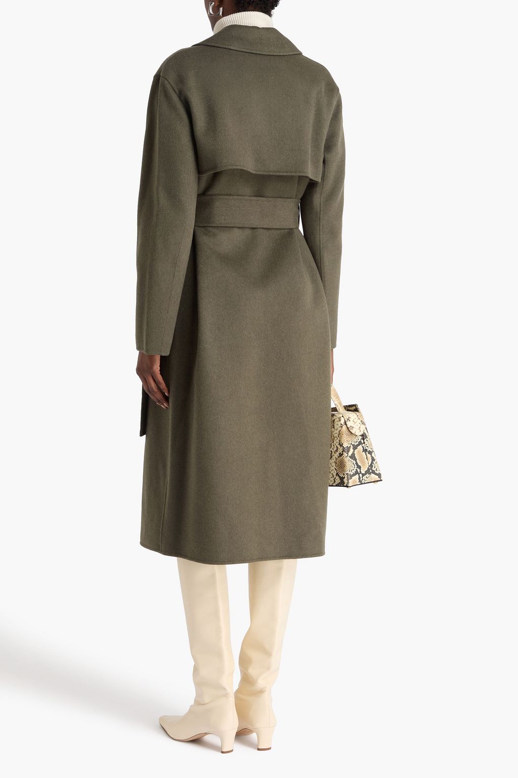 THEORY Belted brushed wool and cashmere-blend felt coat