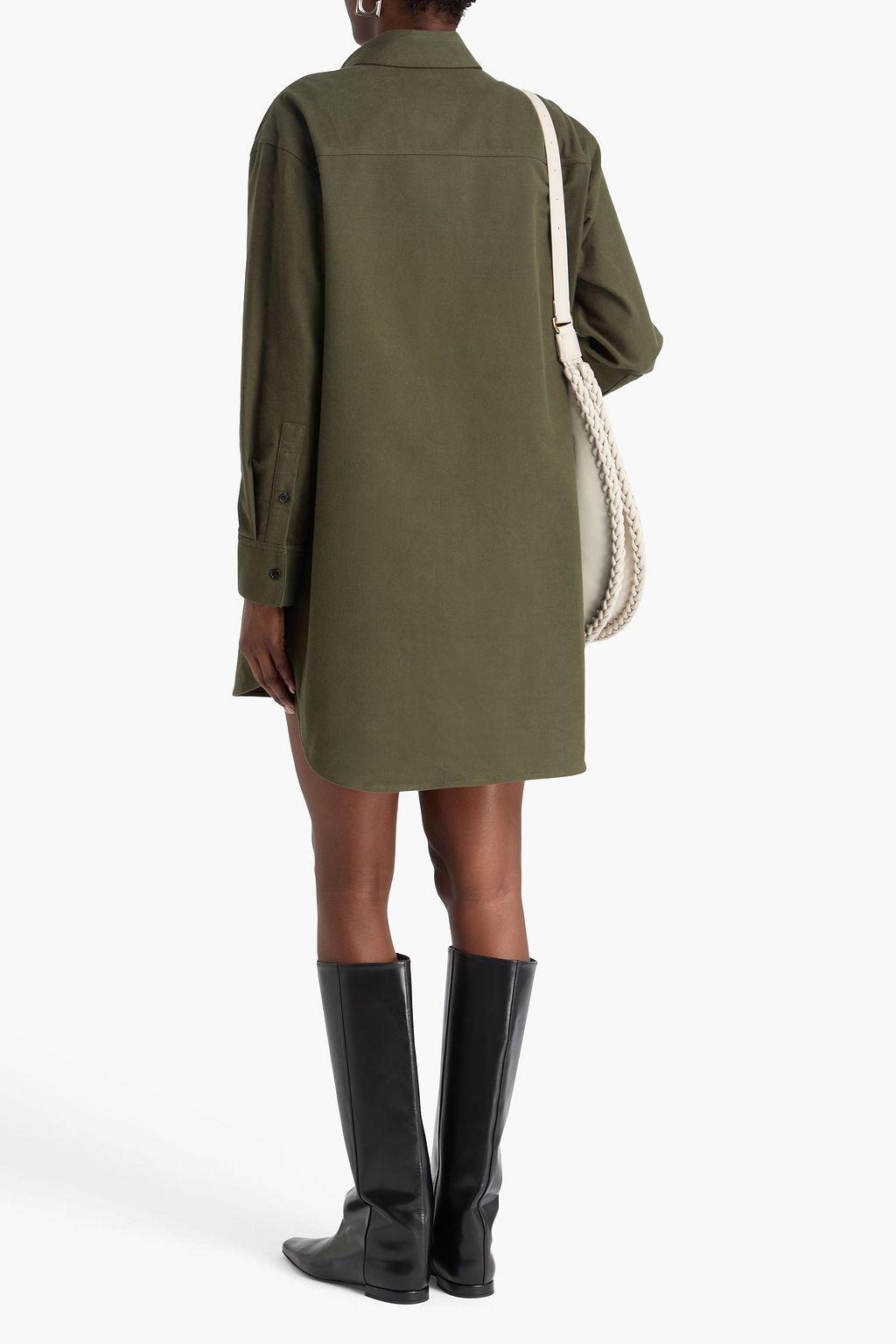 THEORY Cotton-blend twill mini shirt dress