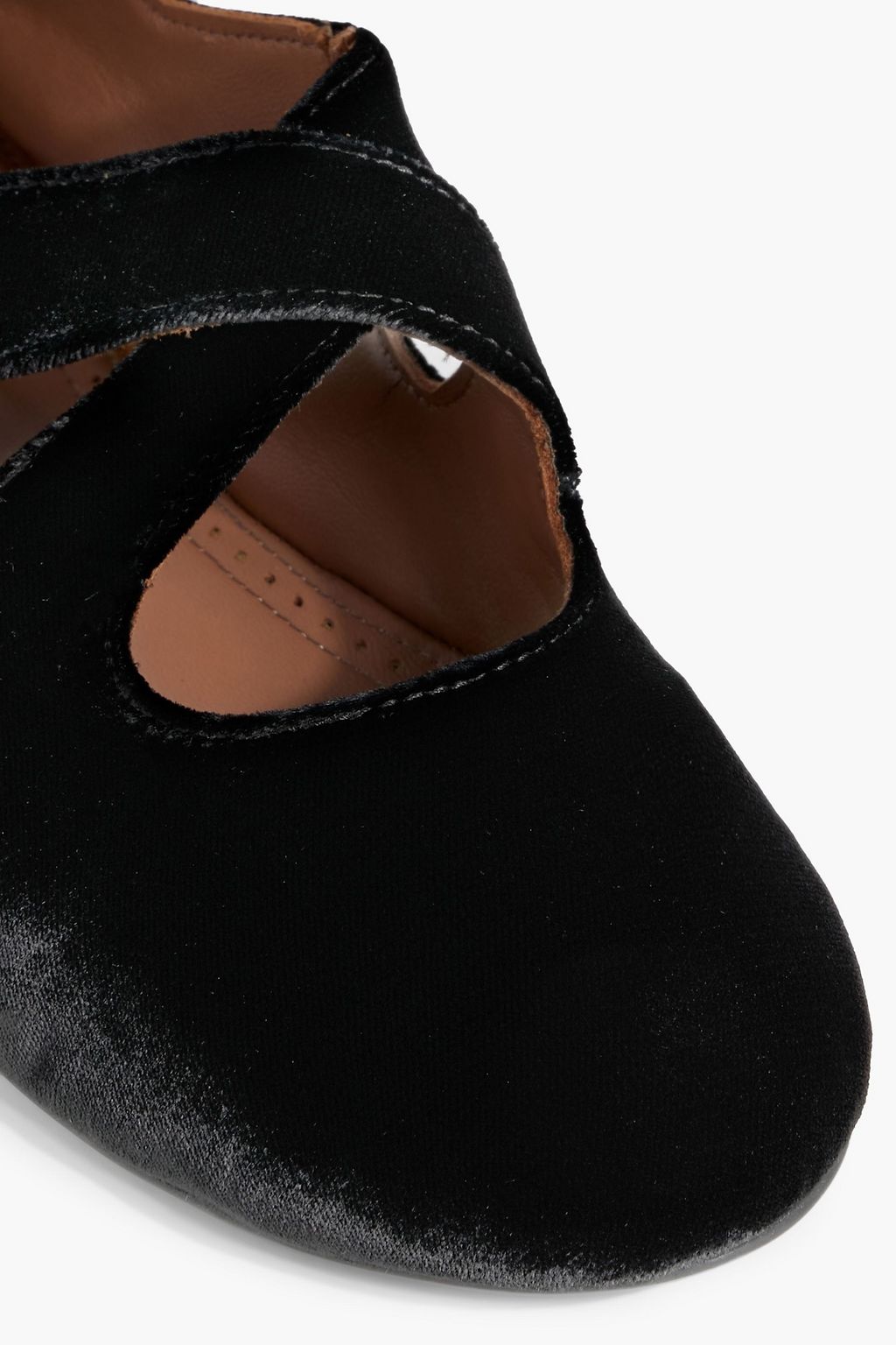 ALAÏA Criss Cross velvet ballet flats