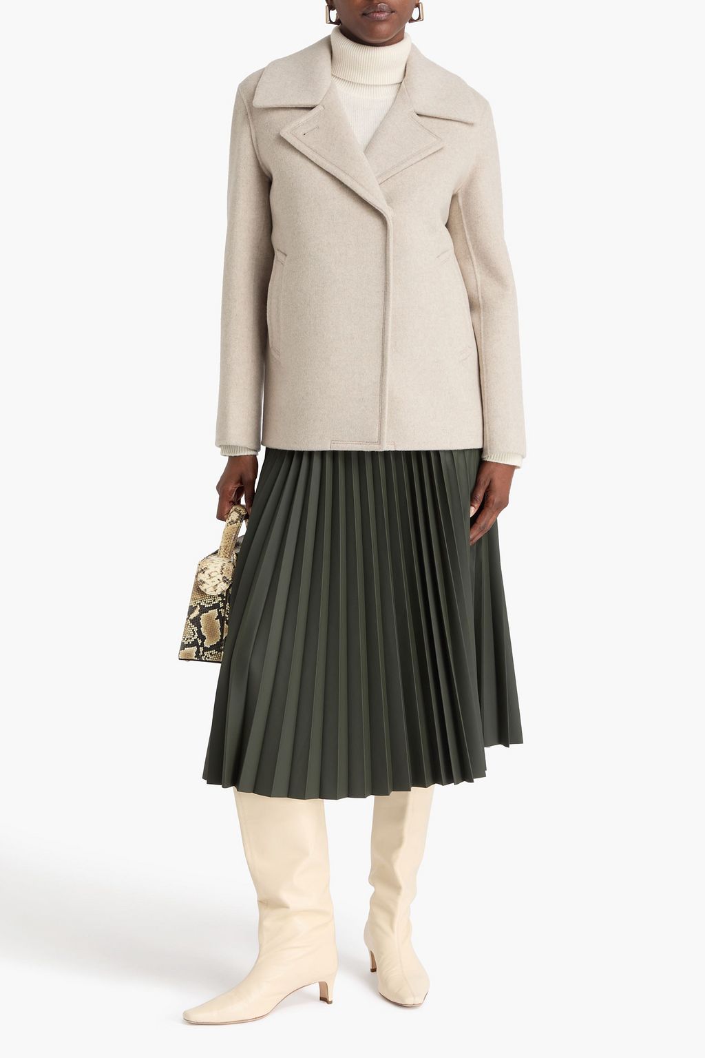 THEORY PROJECT Brushed wool-blend twill coat