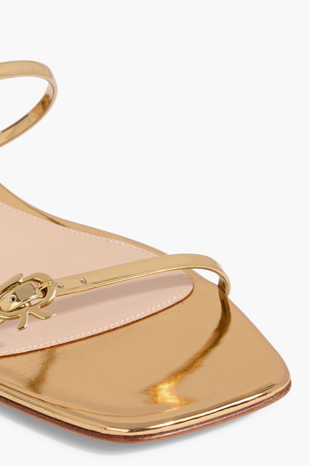 GIANVITO ROSSI Ribbon Cruise mirrored-leather sandals