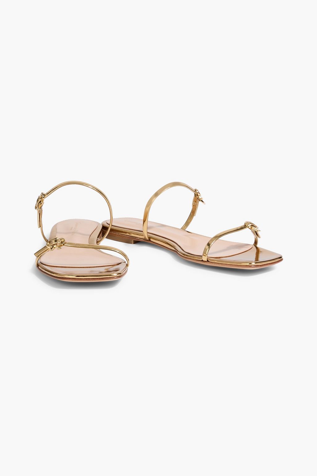 GIANVITO ROSSI Ribbon Cruise mirrored-leather sandals