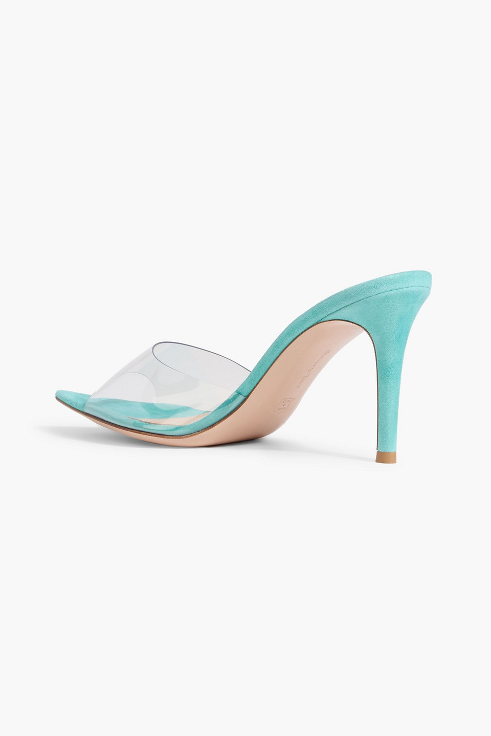 Gianvito Rossi Elle 85 Suede And Pvc Mules In Blue