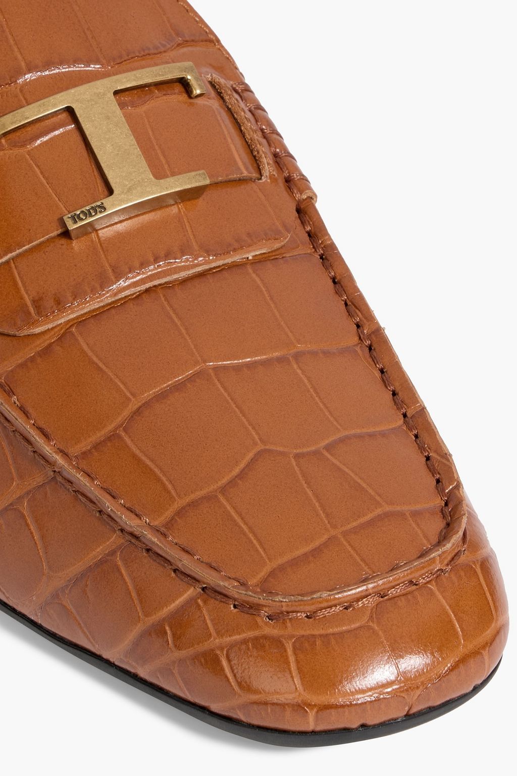 TOD'S T Timeless croc-effect leather loafers