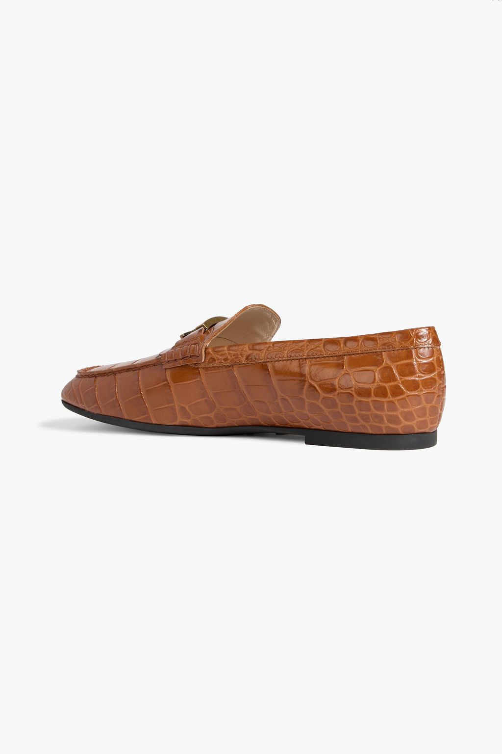 TOD'S T Timeless croc-effect leather loafers