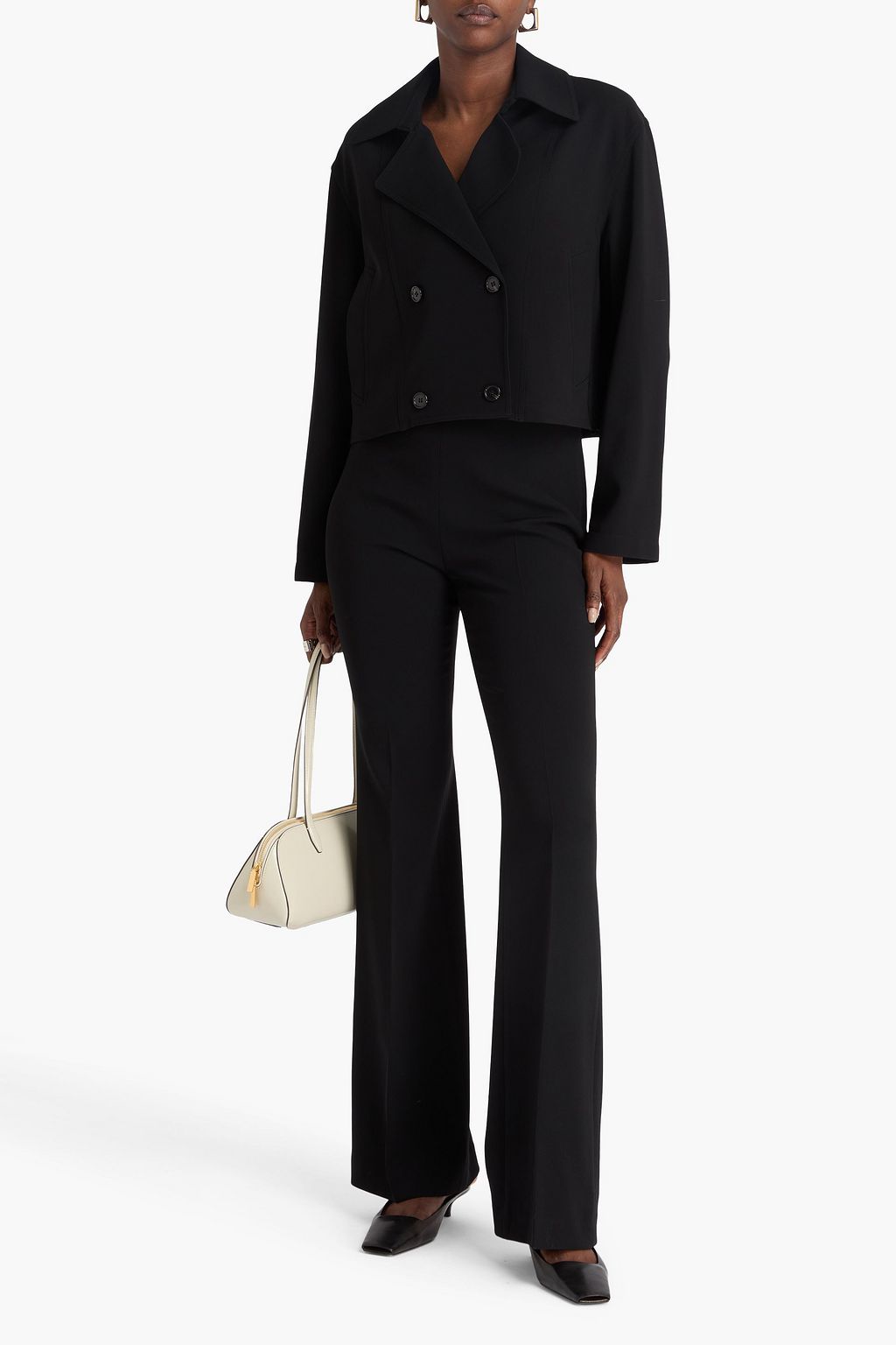 THEORY Cropped crepe trench coat