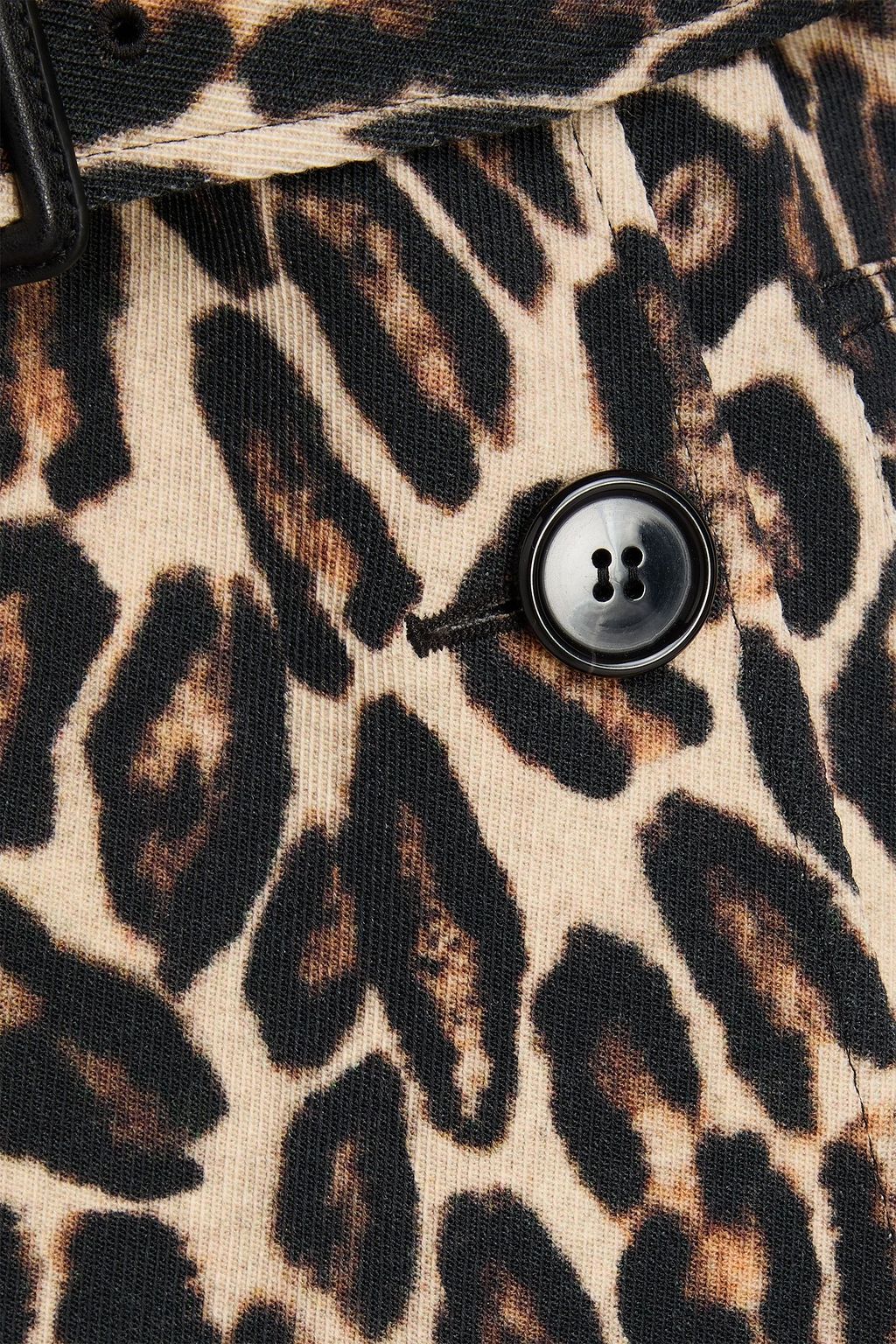 THEORY Leopard-print wool-blend twill trench coat