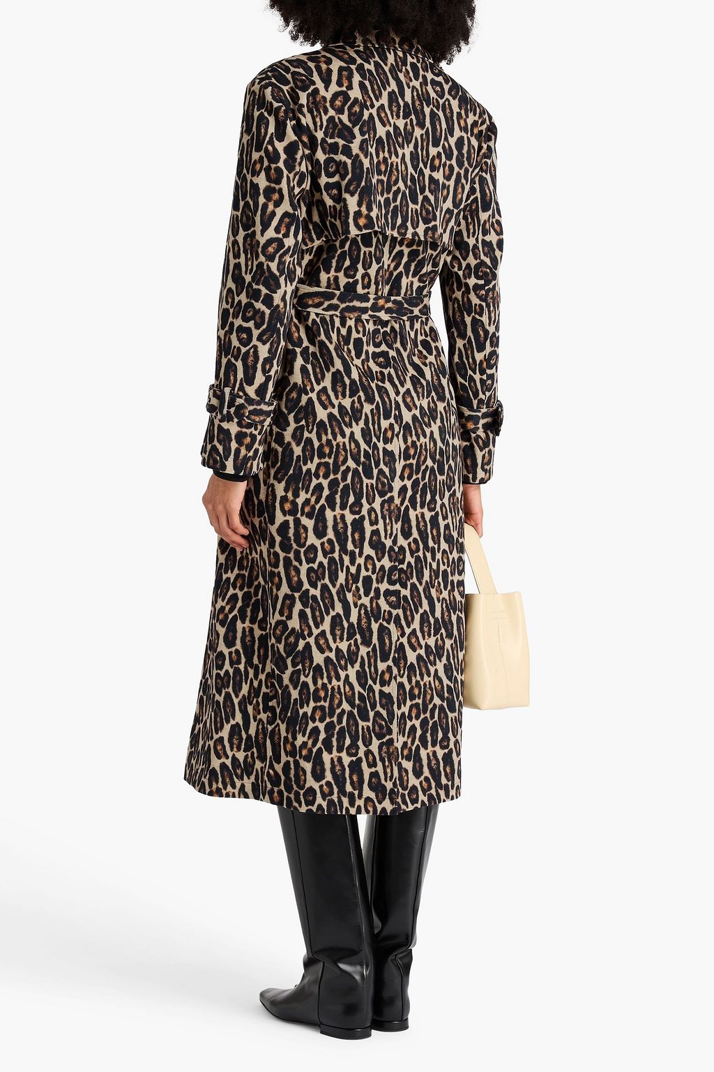 THEORY Leopard-print wool-blend twill trench coat
