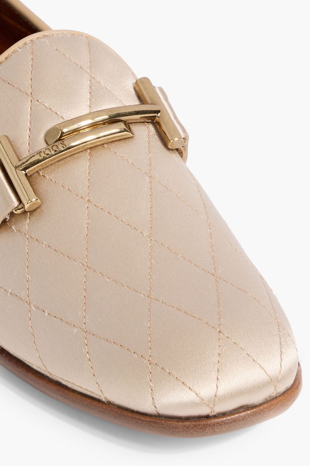TOD'S Double T quilted satin loafers