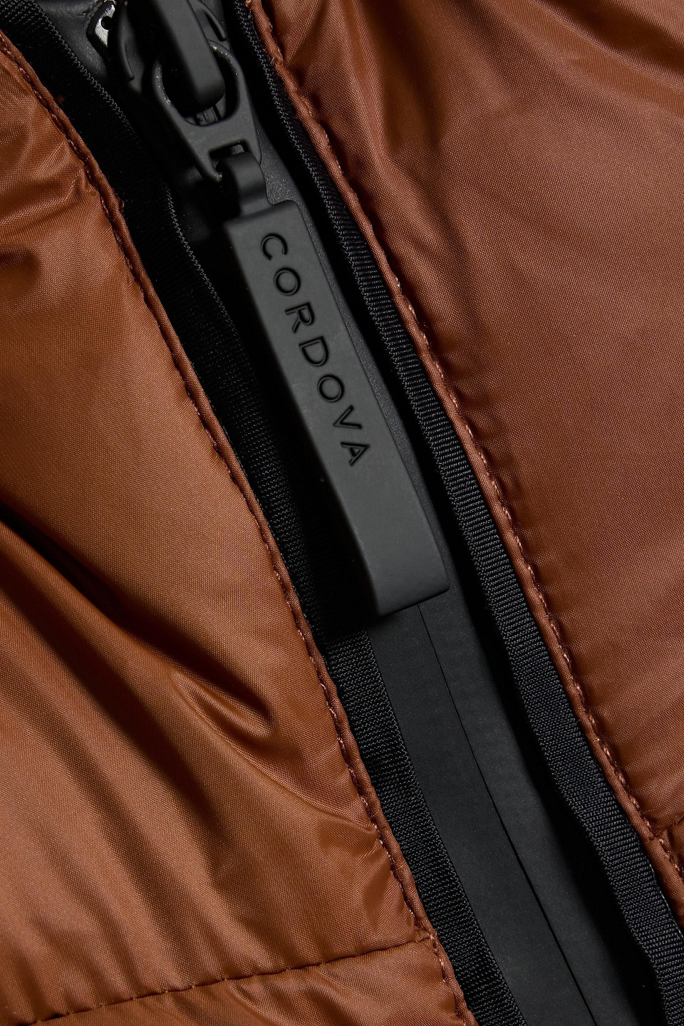 Cordova Monterosa Quilted Hooded Down Ski Jacket In Brown