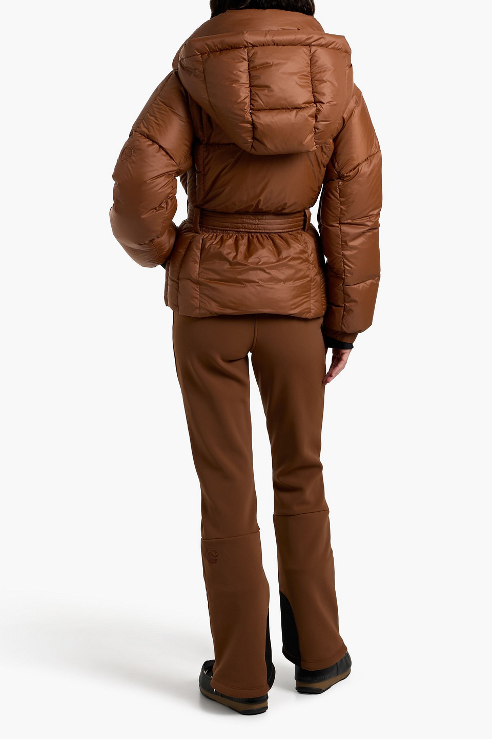 Cordova Monterosa Quilted Hooded Down Ski Jacket In Brown
