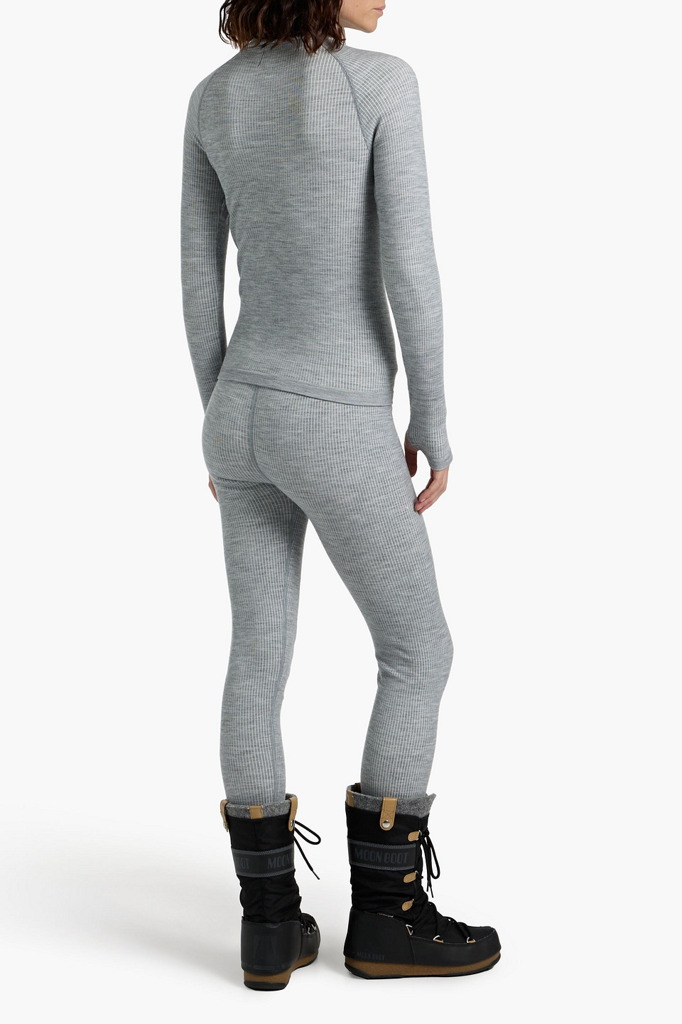 Cordova Stowe Ribbed Wool-blend Base Layer In Gray