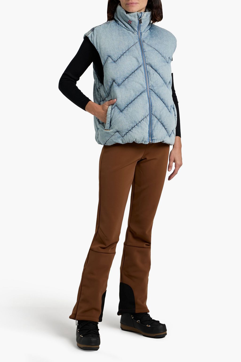 PERFECT MOMENT Quilted denim vest