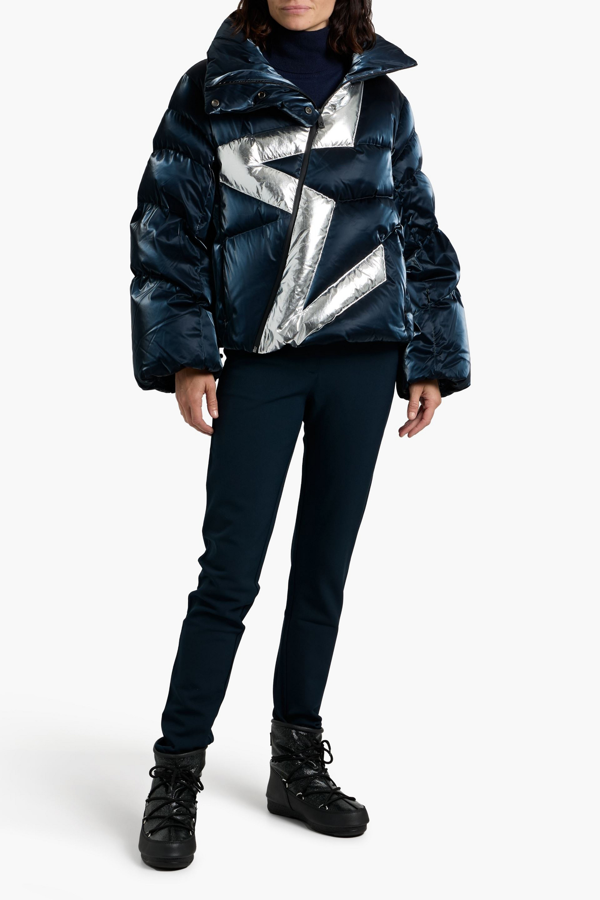 PERFECT MOMENT Ariel quilted metallic down ski jacket