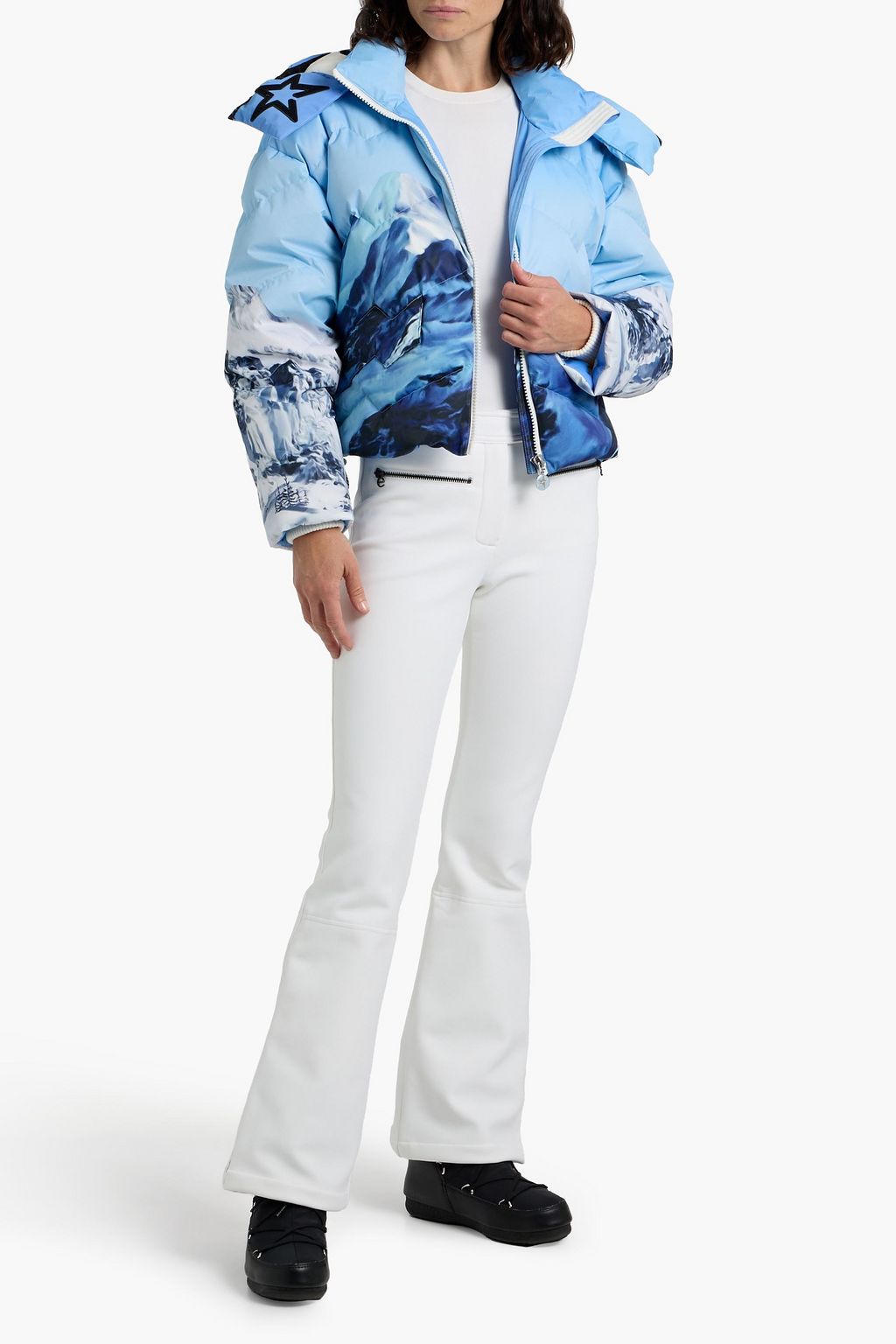PERFECT MOMENT Quilted printed down ski jacket