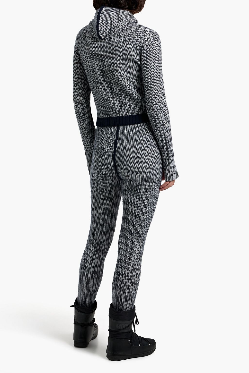 PERFECT MOMENT Jazzy jacquard-knit wool and cashmere-blend hoodie