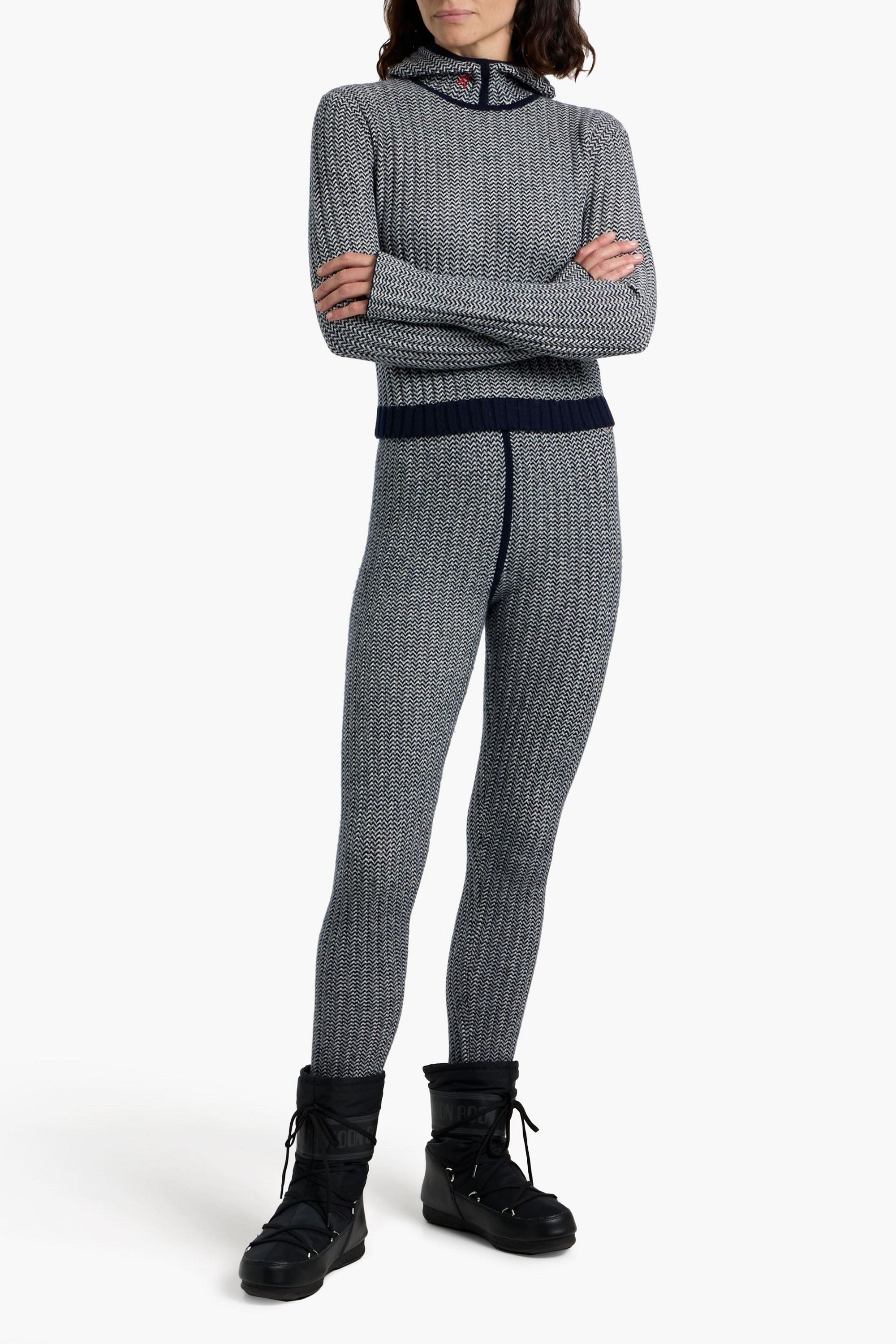 PERFECT MOMENT Jazzy jacquard-knit wool and cashmere-blend hoodie