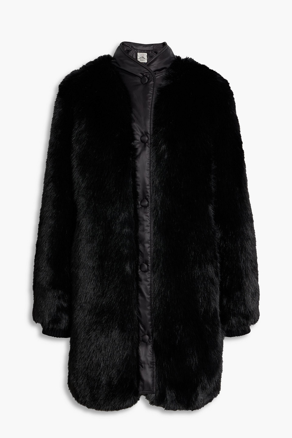 Perfect Moment Shell-trimmed Plush Coat In Black