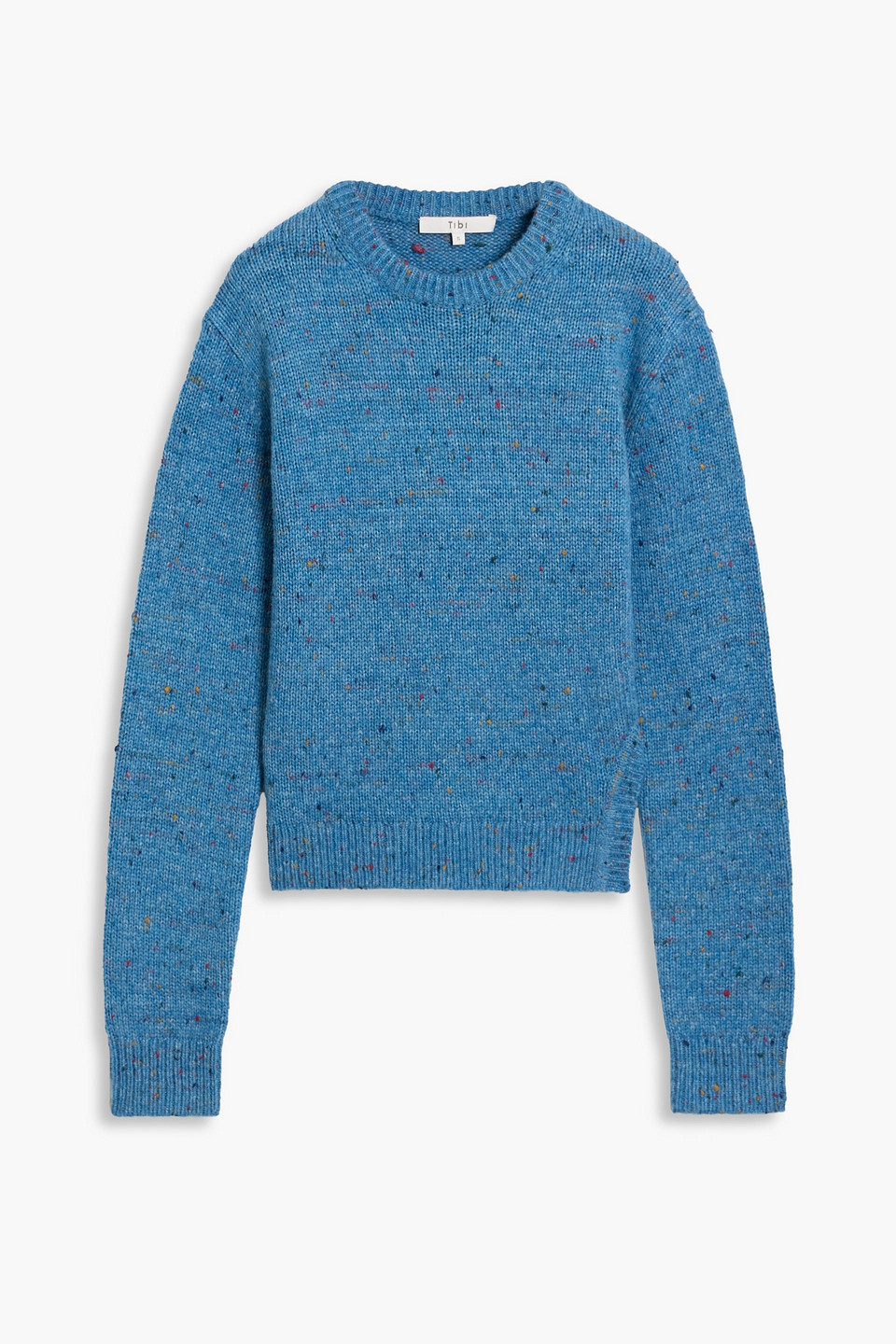 Tibi Donegal Knitted Sweater In Blue