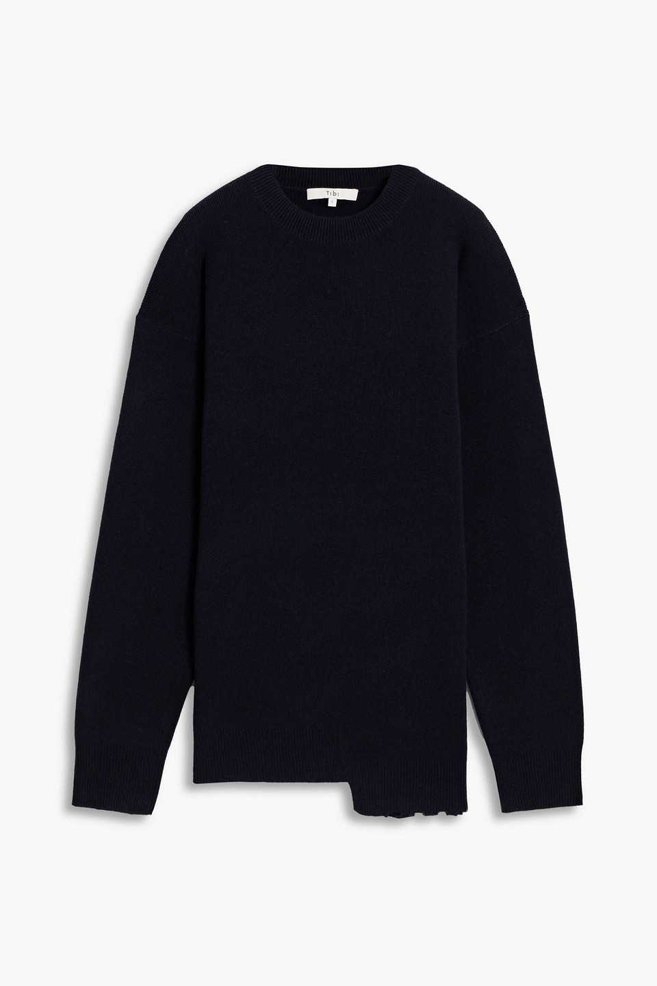 Tibi Anna Cutout Wool-blend Sweater In Blue