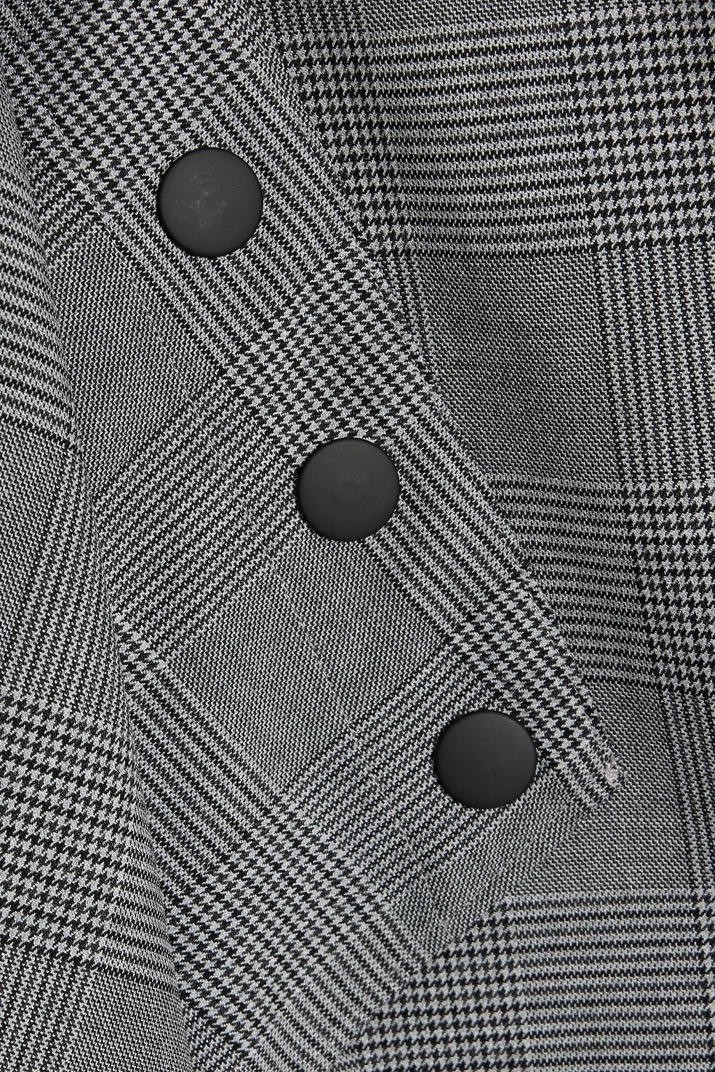 TIBI Snap-detailed Prince of Wales checked tweed midi dress