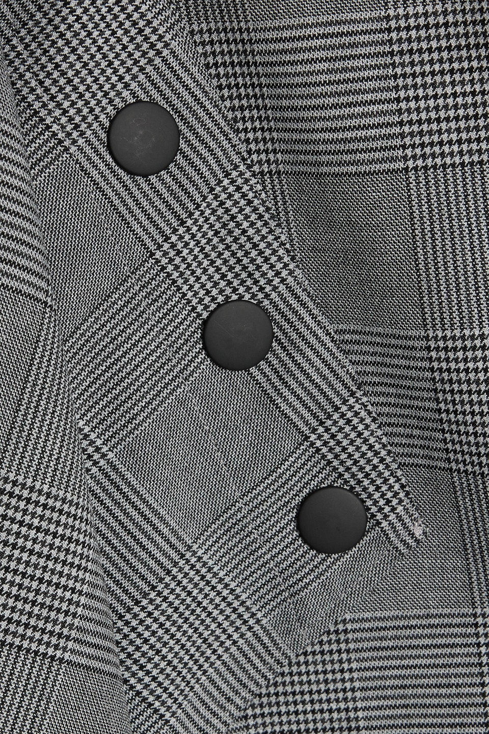 Tibi Snap-detailed Prince Of Wales Checked Tweed Midi Dress In Gray
