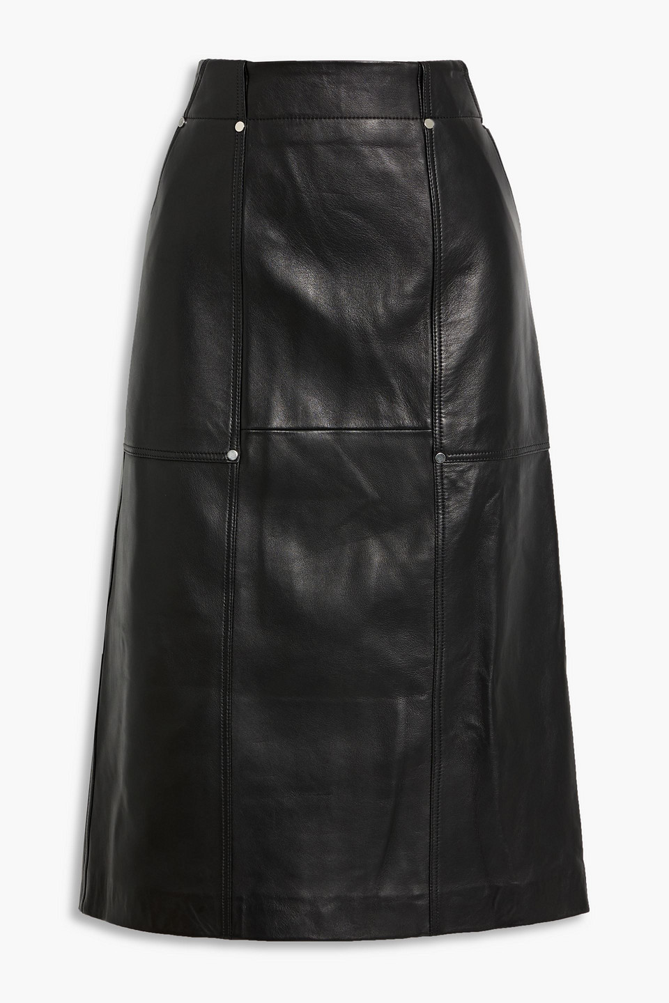 A.l.c Gwen Studded Leather Midi Skirt In Black