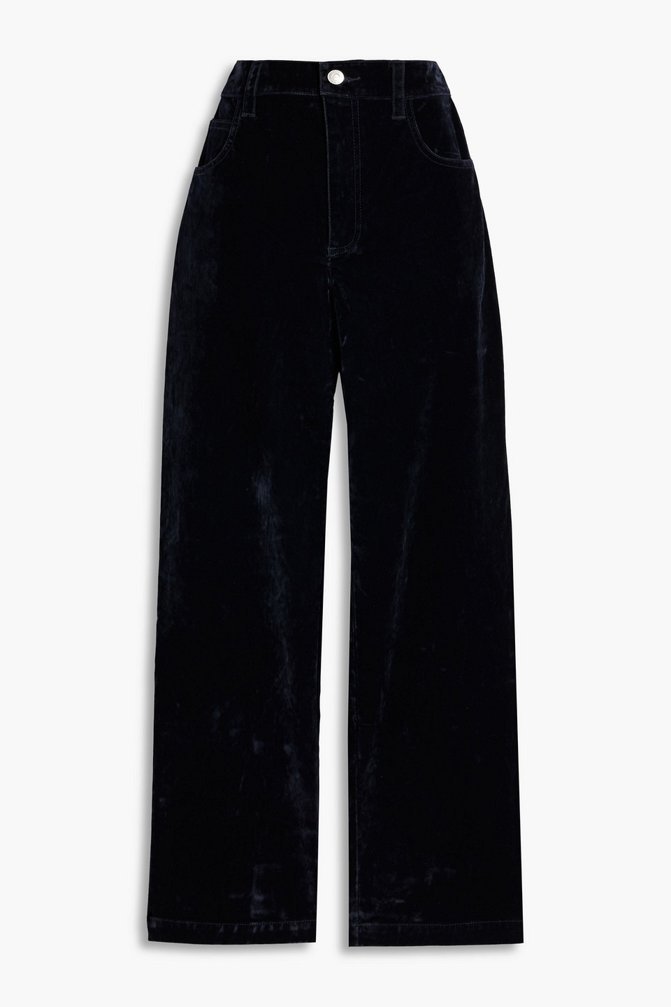 A.l.c Willie Cotton-blend Velvet Straight-leg Pants In Blue