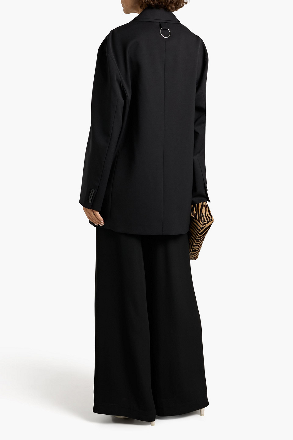 Tibi Layer Liam Wool-blend Blazer In Black