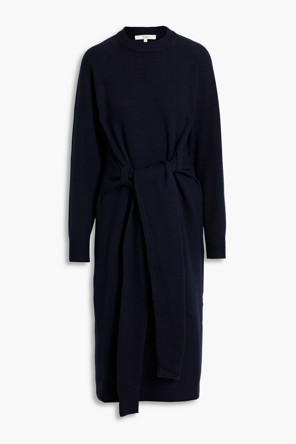 tibi - blair wool-blend midi dress - blue - xs