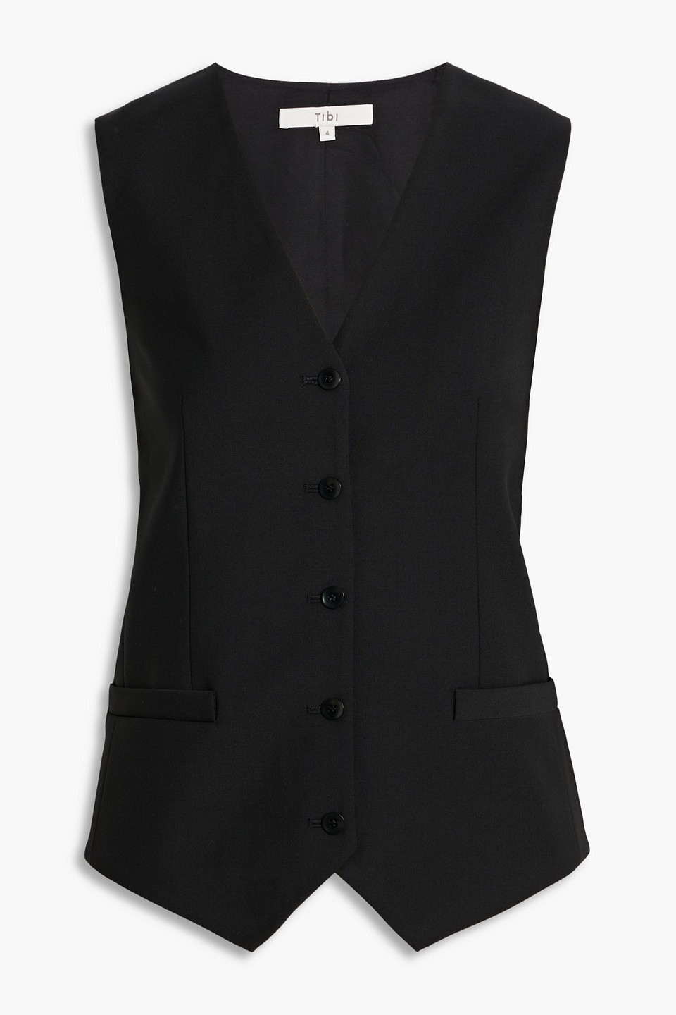 tibi - crepe vest - black - us 0