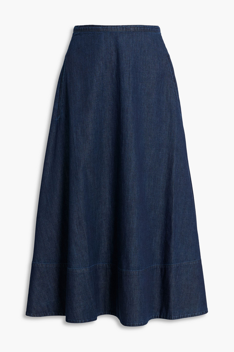 tibi - denim midi skirt - blue - us 0