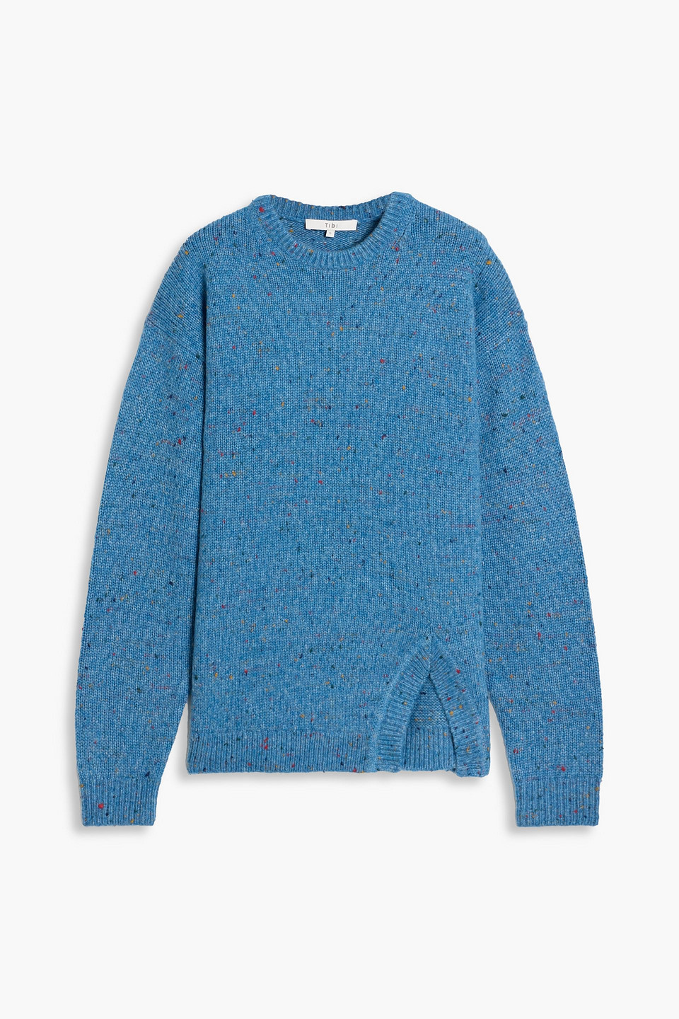 tibi - donegal knitted sweater - blue - xxs