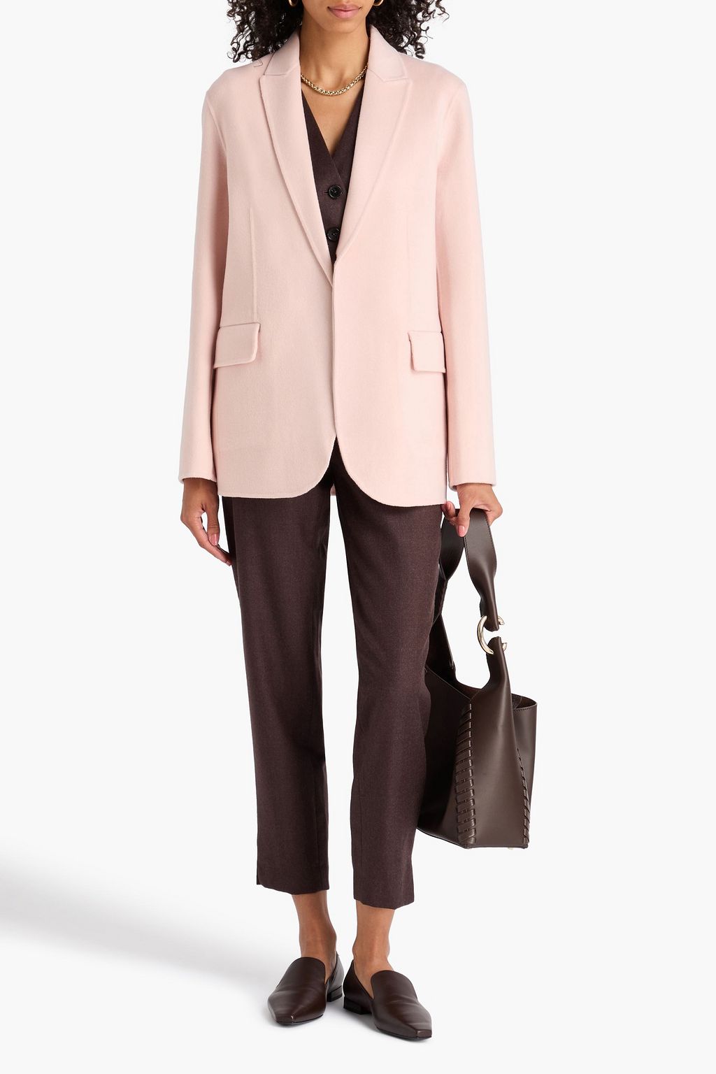 THEORY Brushed wool and cashmere-blend felt blazer
