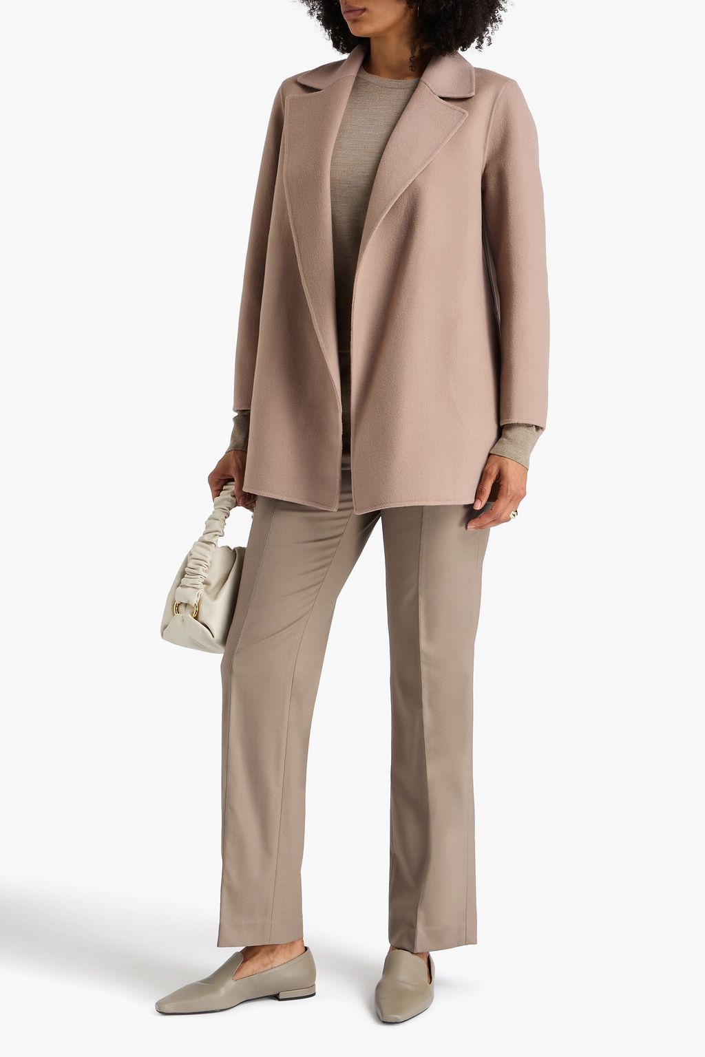 THEORY Clairene brushed wool and cashmere-blend coat