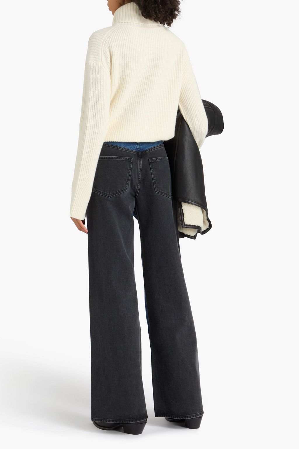 VERONICA BEARD Taylor two-tone high-rise wide-leg jeans