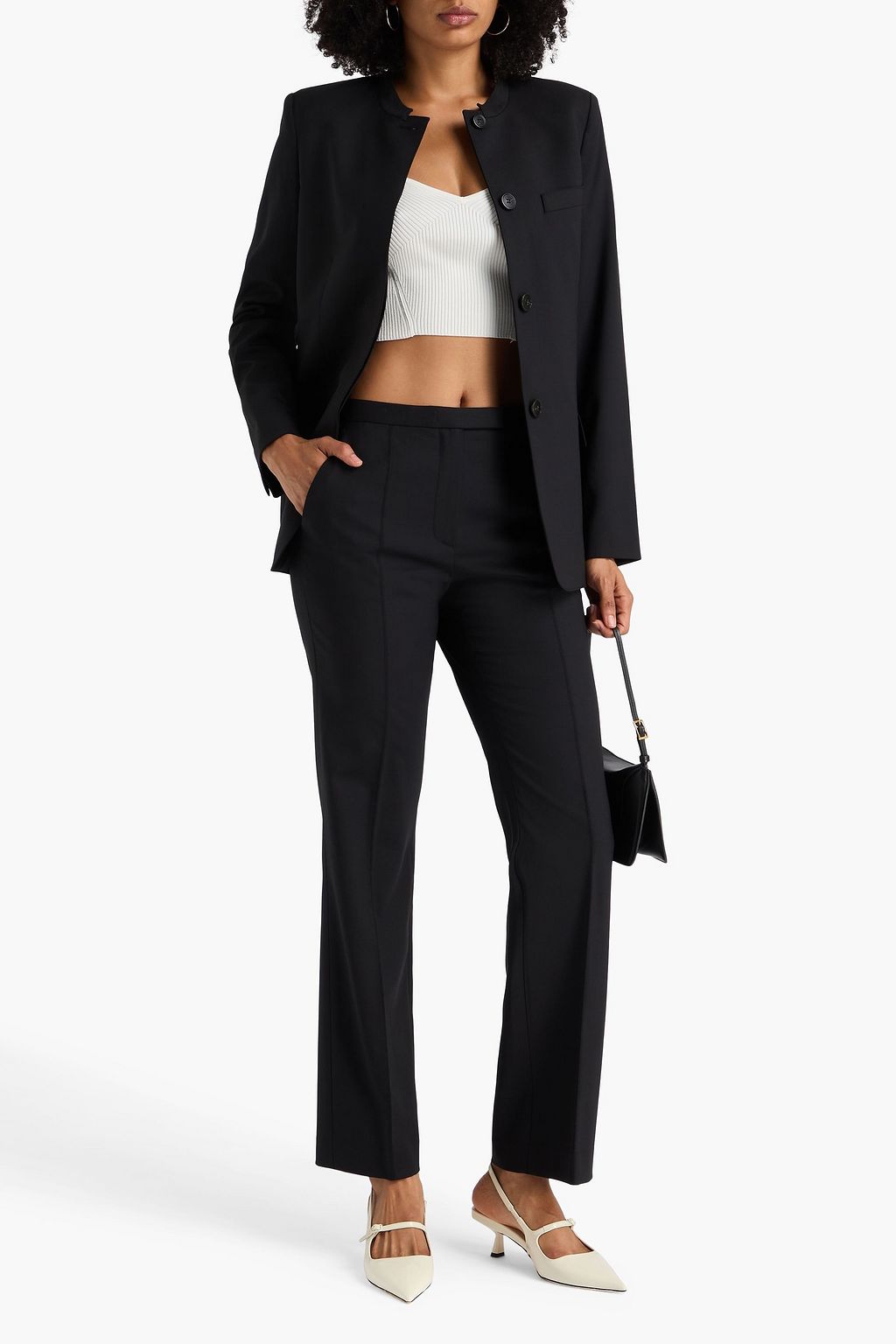THEORY PROJECT Hose mit geradem Bein aus Twill aus einer Wollmischung
